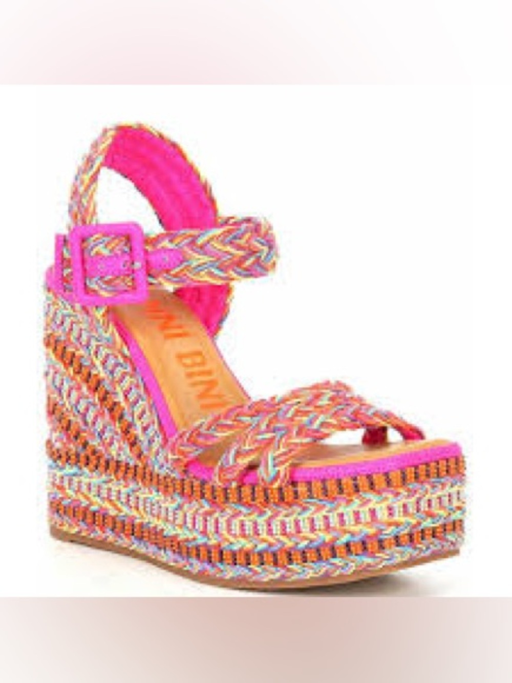 Gianni Bini Hot Pink Multi Wedge Sandal